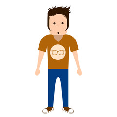 Isolated hipster character