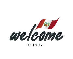 Welcome to Peru flag sign logo icon