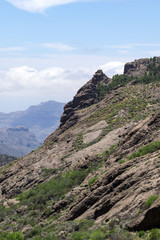 Breathtaking landscape with the most beautifull mountain peaks on grand canary, canary islands, spain.