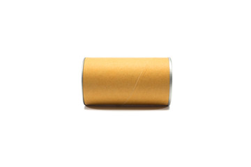 Canned packaging with Blank Kraft paper on white background
