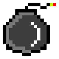 Fototapeta premium Isolated pixeled bomb