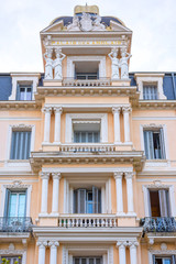 Fototapeta na wymiar Beautiful view to Palais des Anglais apartments at daylight. Beaulieu sur mer, France.