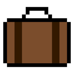 Isolated pixeled suitcase