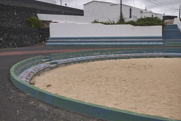 Lanzarote, Spain - August 24, 2015 : Sport playground in Mancha Blanca, Lanzarote