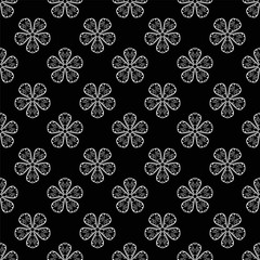 Floral seamless pattern. Black and white design