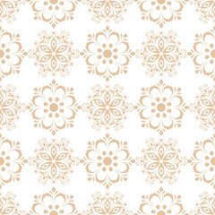 Floral seamless pattern. Beige brown abstract background