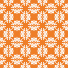 Orange bright floral seamless pattern