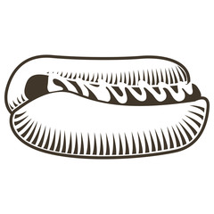 Isolated hot dog sketch