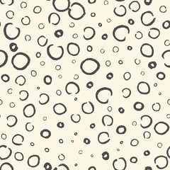 Seamless pattern with hand painted ink circles