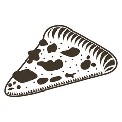 Isolated slice of pizza sketch