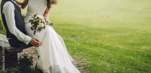 bride and groom together