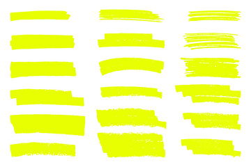 Vector highlighter brush lines. Hand drawing.