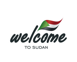 Welcome to Sudan flag sign logo icon