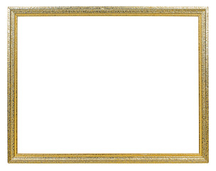Golden ornate frame on white