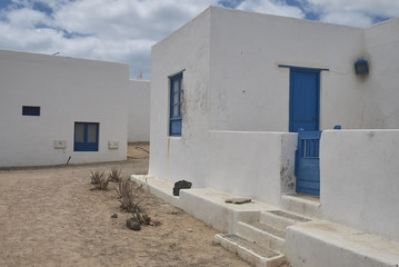 Lanzarote, Spain - August 26, 2015 : Streets of la Graciosa island