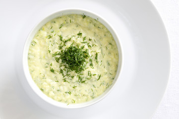 vegetable ratia with dill, garlic and yogurt