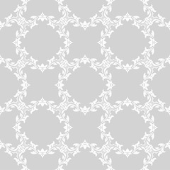 Seamless pattern with white and gray wallpaper ornaments