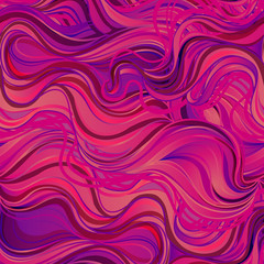 Vector seamless hand-drawn pattern with waves and clouds. Stylish illustration in boho style. Fabrics, textiles, paper, wallpaper. ornament.