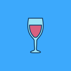 Colorful wine glass icon