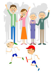 子どもを応援する家族