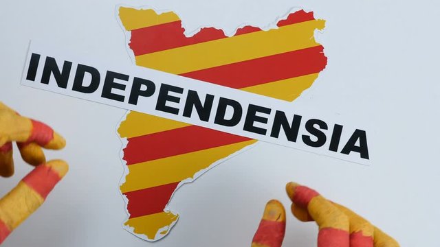 Catalan hands illustrate the independence of Catalonia