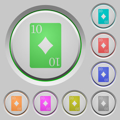 Ten of diamonds card push buttons