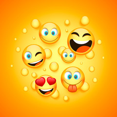 Mamy emoji icon on the orange background. Vector illustration 