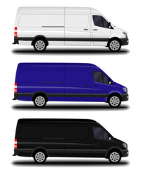 realistic cargo van. Set.