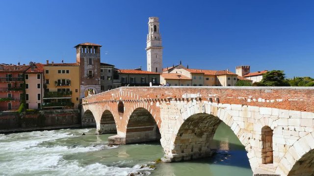 View of Verona and River Adige, Italy