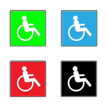 Disabled sign in square set