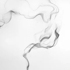 Poster Cigarette smoke waves, abstract wavy illustration  © majcot