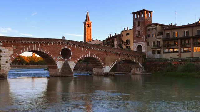 Ponte Pietra on the River Adige, Verona