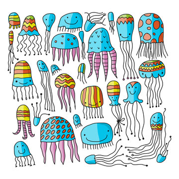 Jellyfish collection, sketch for your design