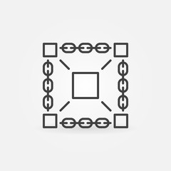 Blockchain technology vector minimal icon