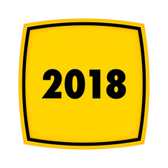 gelbes Schild - Icon - Jahr 2018
