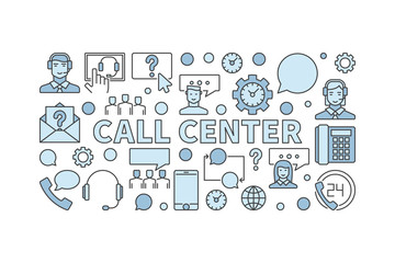 Call center modern vector concept horizontal banner