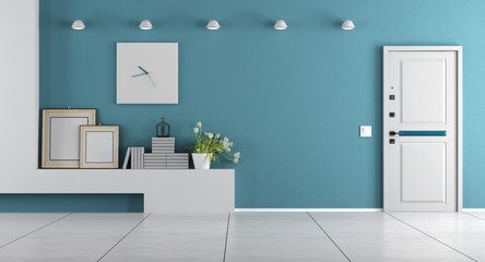 Blue home entrance