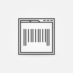 Webpage with barcode concept icon in thin line style