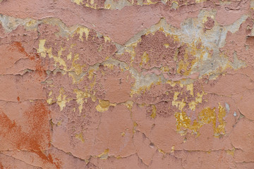 background old brown paint on concrete wall