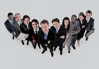 Fototapeta na wymiar Group of smiling business people. Businessman and woman team.