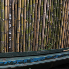 Close-up of bamboo posts, Luang Prabang, Laos