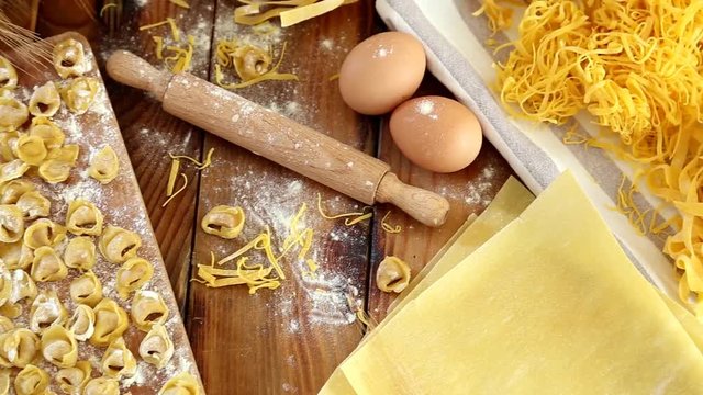 Italian cuisine collage - pasta fresca