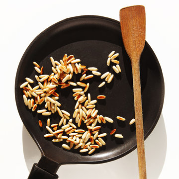 Roasted Pine Nuts In Pan