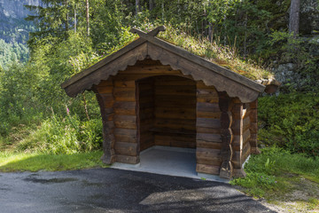 traditional bus stop in Norway
