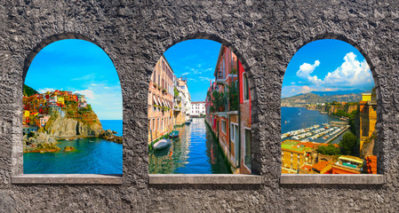 Collage from photos of Italy