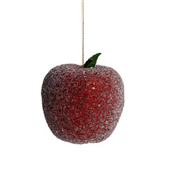 Christmas toy red apple isolated on white background