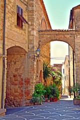 Borgo medievale di Bibbona in Toscana, Italia