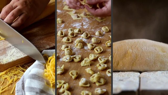 Italian cuisine collage - pasta fresca