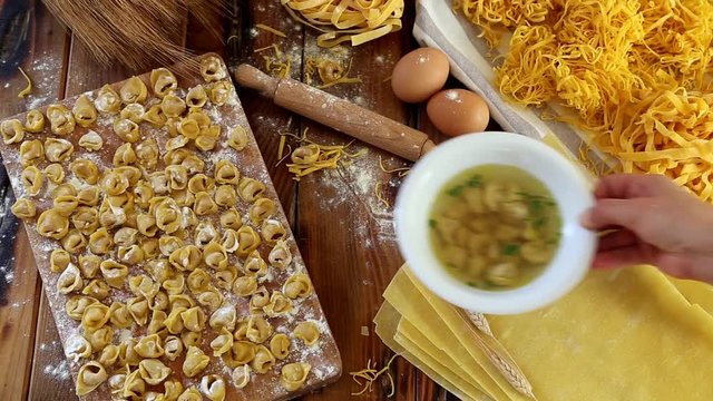 Tortellini - Meat dumplings in broth