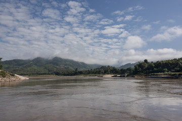 Fototapeta na wymiar Clouds over the River Mekong, Sainyabuli Province, Laos